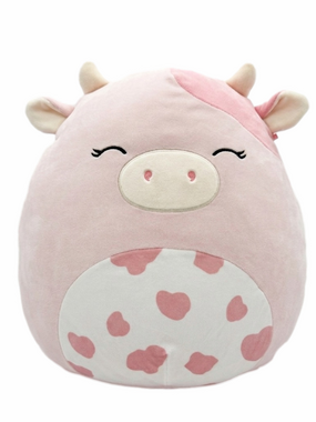 Squishmallows KellyToys Jumbo Plush Clay Pink Cow Stuffed Animal Hearts 16 Inch